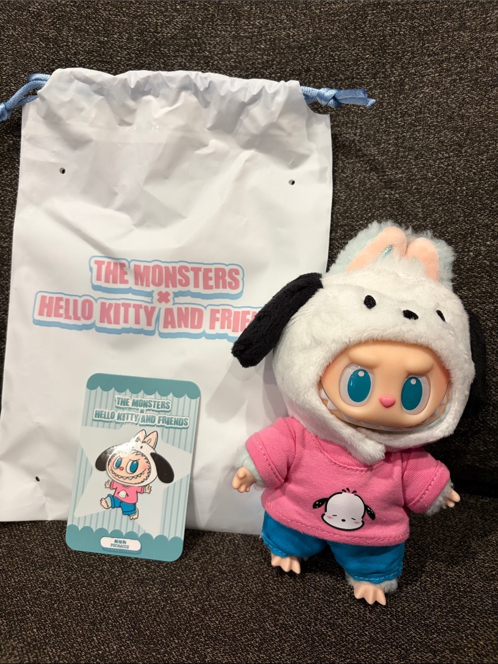 The Monsters x Hello Kitty and Friends Pink Pochacco Vinyl Plush Pendant